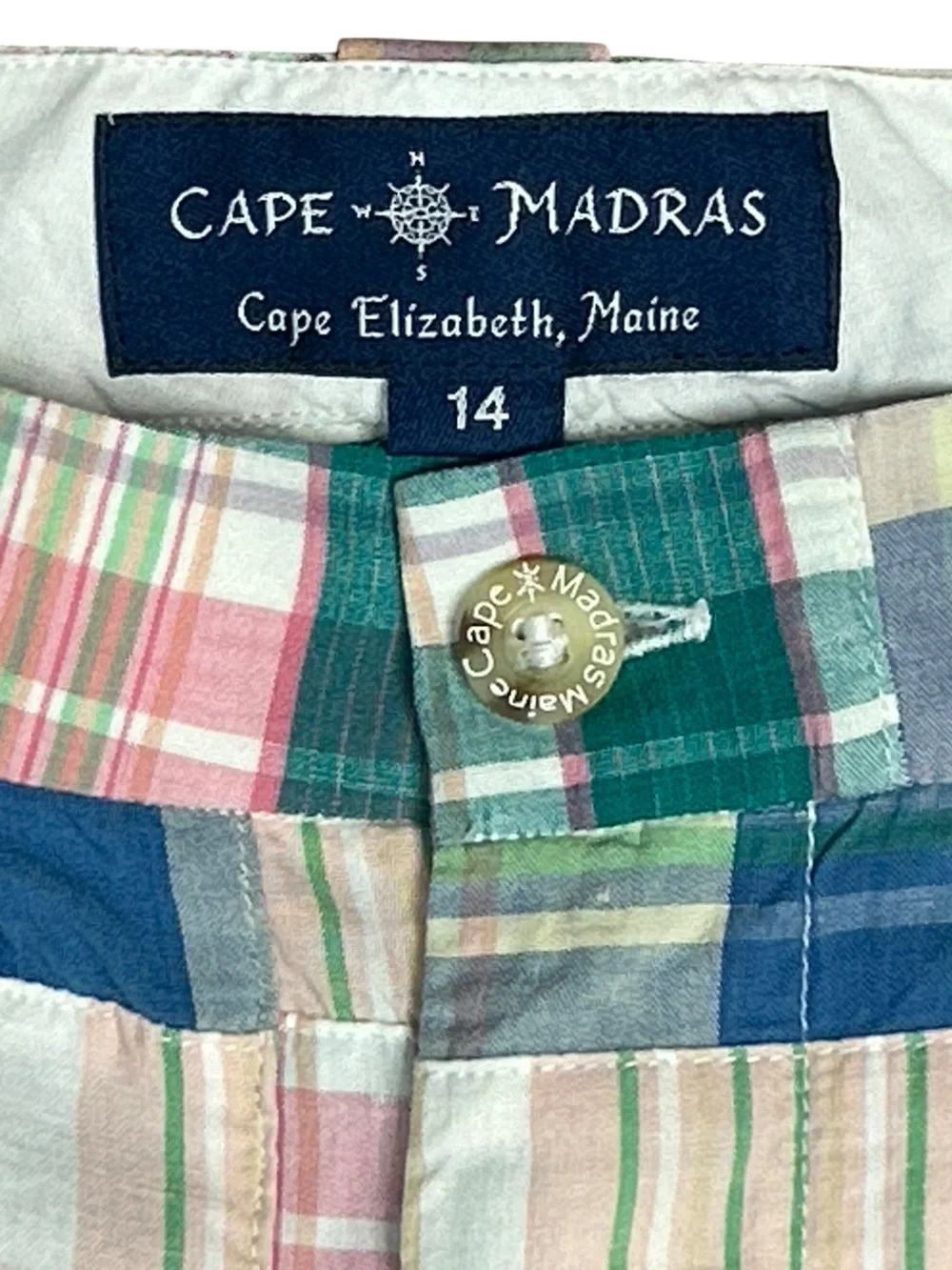 Cape Madras Capri Pants 14 Coastal Old Money Preppy Cotton Patchwork